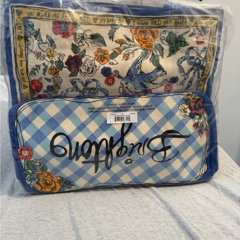 Brighton Floral Love Tote - Yellow and Blue